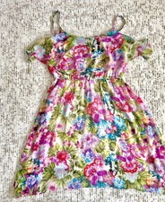 Forever 21 Mini Dress Multi-Color Floral Print Strappy Boho Summer Size XL