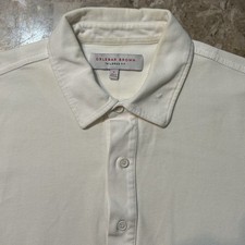 Orlebar Brown Polo Shirt Mens Medium White Sebastian Short Sleeve Pique Cotton