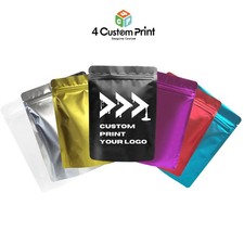 3.5g Custom Print Bags Resealable Stand Up Zip Closure for Food Packaging 4x6"