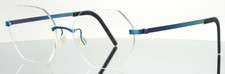 LINDBERG Strip3P Titanium 2445 120 Blue Womens Geometric Eyeglasses 48-14-135
