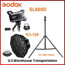Godox SL60IID Bowens COB LED Video Light SL60w 120cm Softbox 2m Light Stand Kit