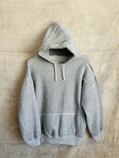 Vtg 50s Hoodie Sweatshirt Mens Size Large Gray Cotton Blank 1950s 60s