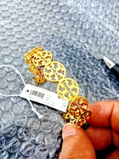 New Tory burch hollowed-out TB logo gold bracelet