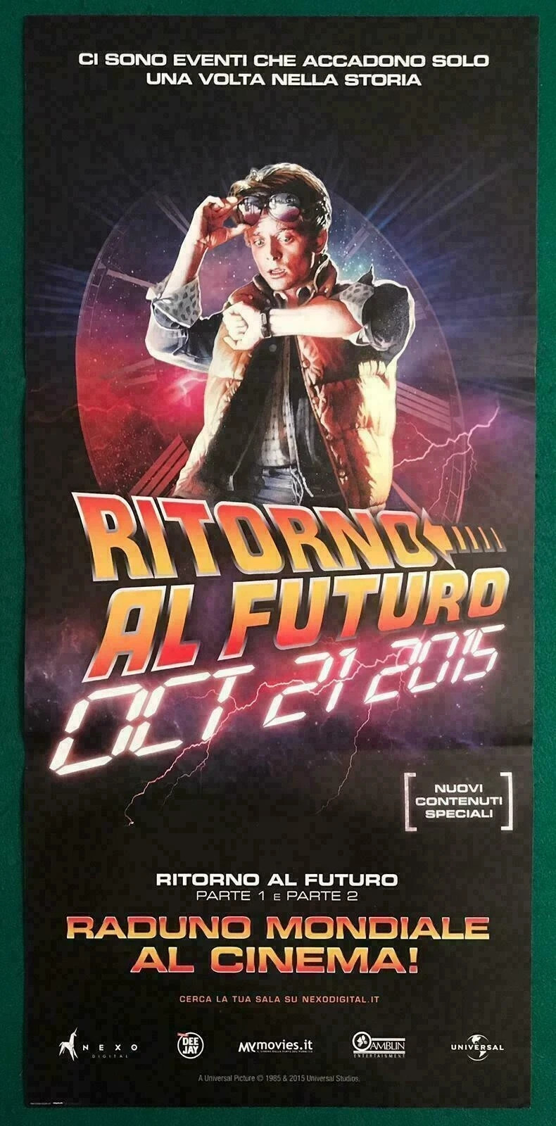 LOCANDINA ORIGINALE RITORNO AL FUTURO BACK TO THE FUTURE SPIELBERG RADUNO 2015