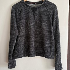 COMPTOIR des COTONNIERS Black White Melange Raglan Sleeve Sweater Large