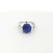 Sterling Silver Blue Stone Ring - size 7.75 C31025783 
