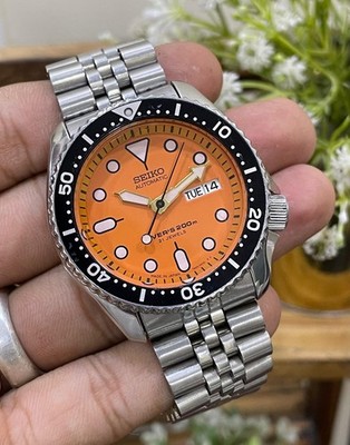 Seiko Automatic Diver's 200M 21 Jewels Cal 7s26-0020 Orange Dail Stainless Steel