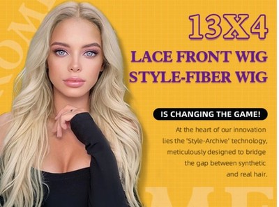 Blonde Synthetic Lace Front Wig - human hair like touching 