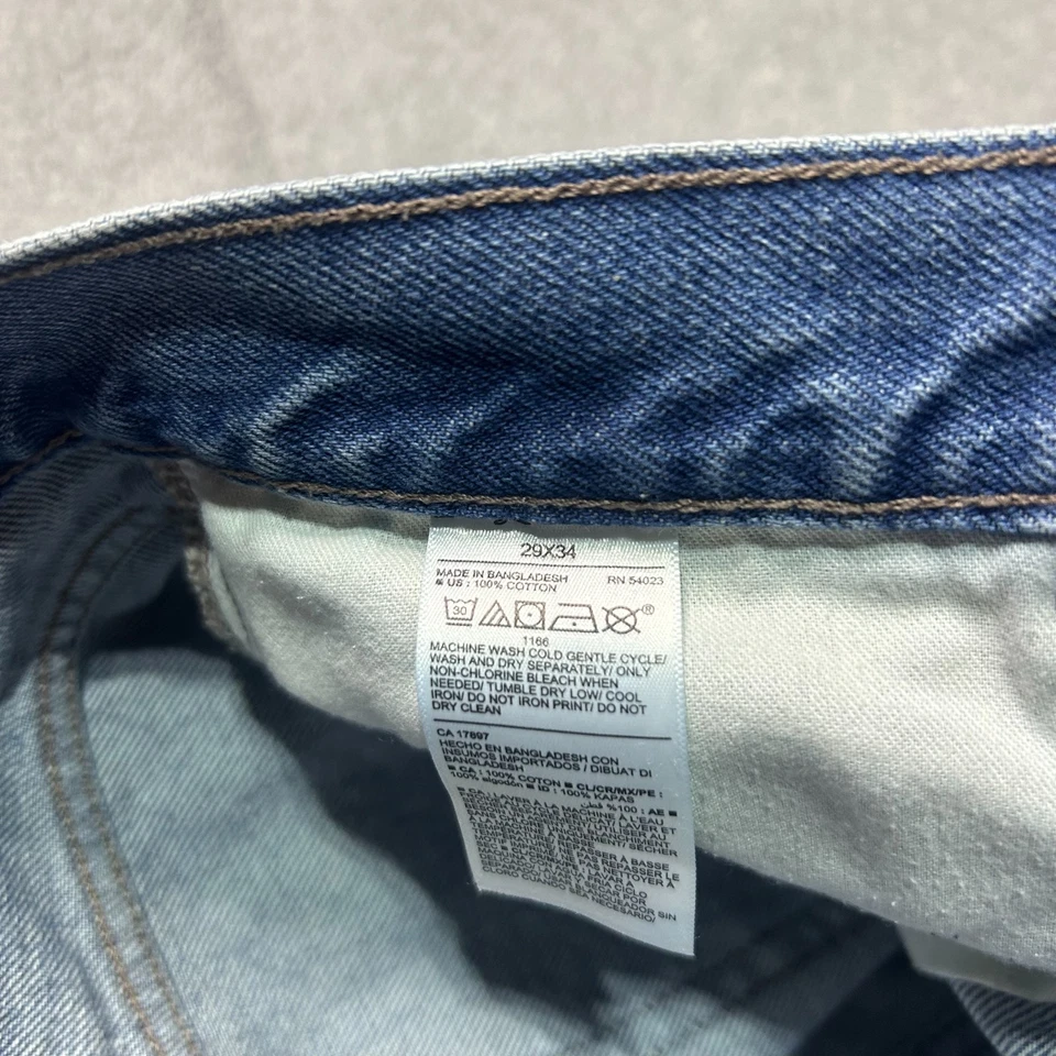 Old Navy Jeans Mens 32 X 34 Straight Taper Light Wash Blue Denim 100% Cotton - Image 4 of 4