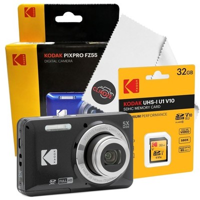 Kodak PixPro FZ55 Digital Camera - Black With 32GB SD Card and