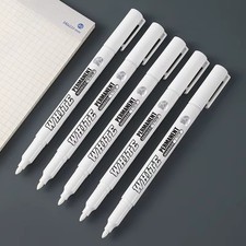 Waterproof Metal White Paint Marker Pen for Fabric Wood Leather Art Graffiti 1mm