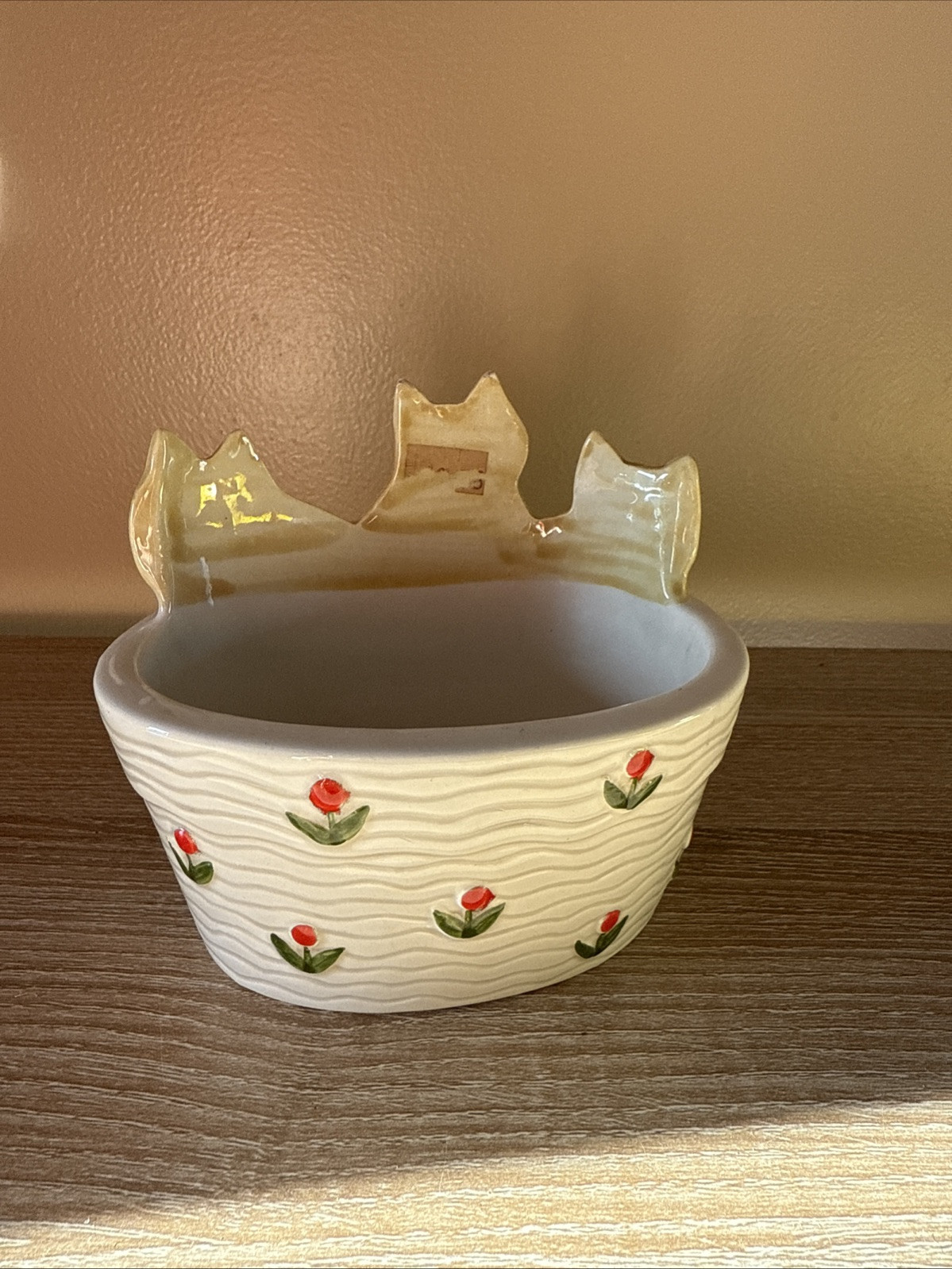 Vintage TAKAHASHI Cat Kitten Basket Ceramic Container San Francisco Japan 1970’s