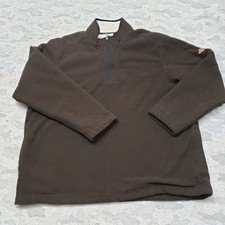 Orvis Sweatshirt Mens 2XL Brown Quarter Zip Long Sleeve Sherpa Lined
