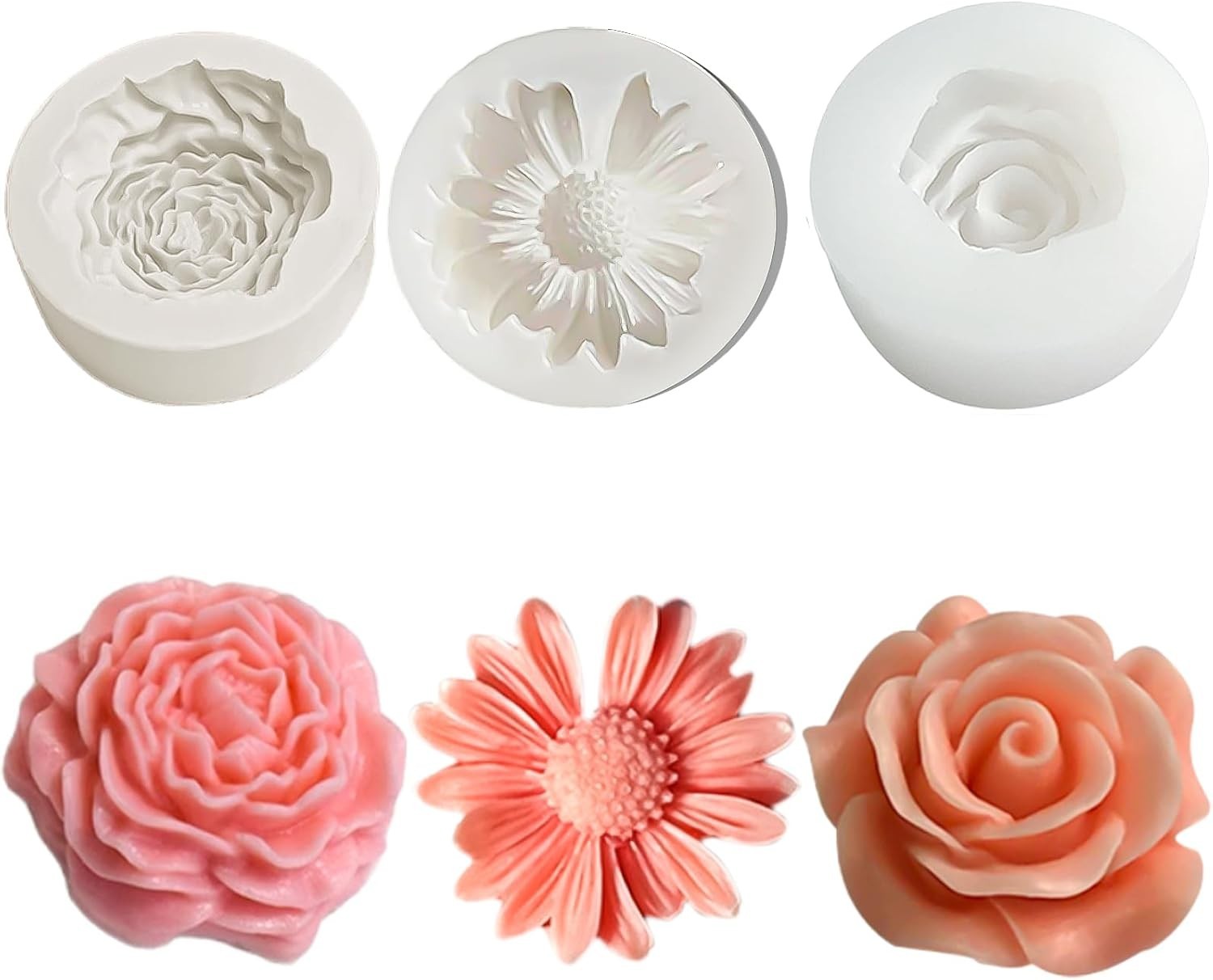 3 Pack Candle Molds for Candle Making, Moldes Para Velas, Fl
