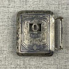 Vintage Art Deco Silver Plated Belt Buckle