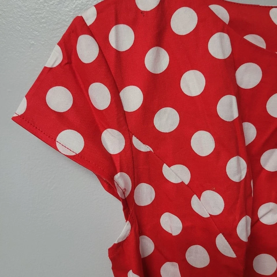 Dressy Star Red Polkadot Minnie Mouse Lucille Ball Lucy Costume Womens Large Tie - Image 3 of 4