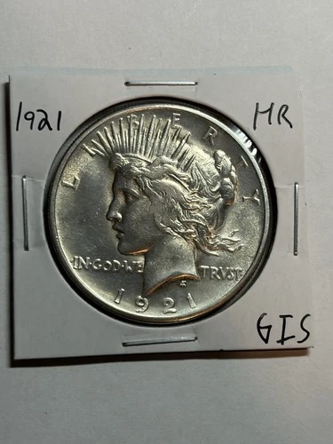 1921 $1 Silver Peace Dollar Choice AU+/UNC High Relief Key Date