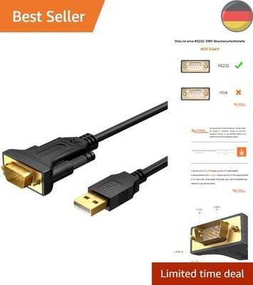 CableCreation USB auf RS232 Adapter mit Prolific PL2303 Chipsatz, 2M Vergolde...