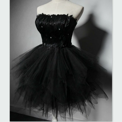 Womens Feather Mesh Dresses Sweetheart Ruffle Tutu Fairy Princess Ball Prom Gown - Picture 1 of 23