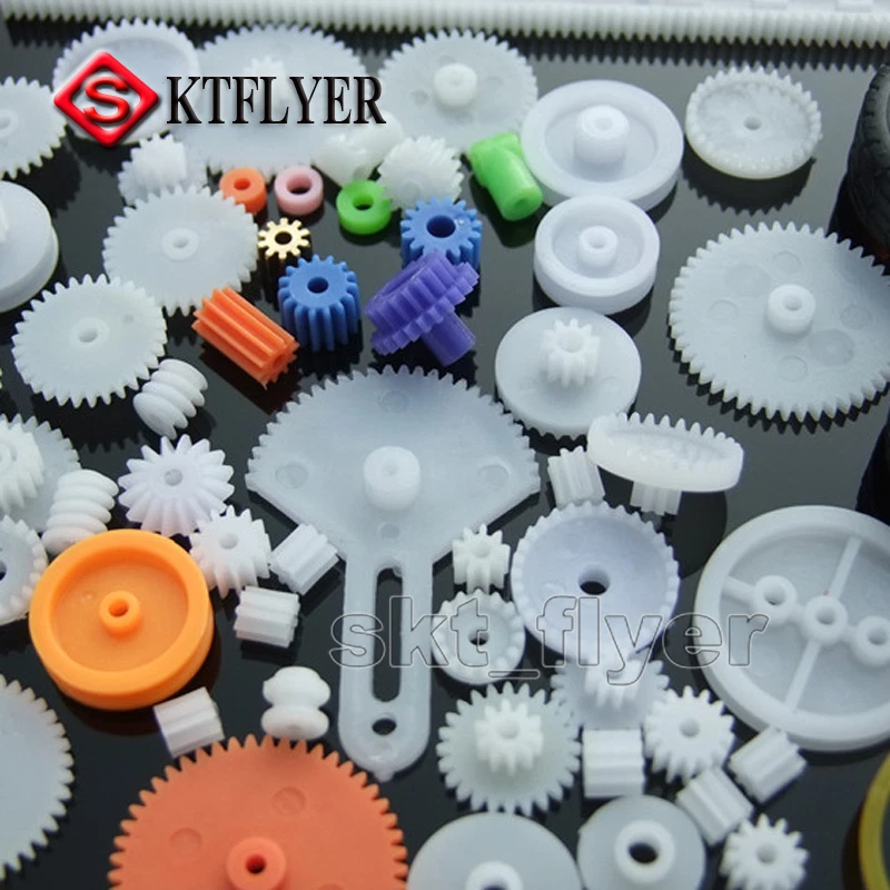 78pcs Plastic Motor Gears M0.5 Shaft Wheel Belt Robotic Model Helicopter Car - Image 2 of 4