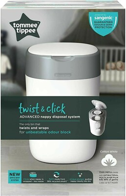 Tommee Tippee Twist and Click Advanced Nappy Disposal Bin with