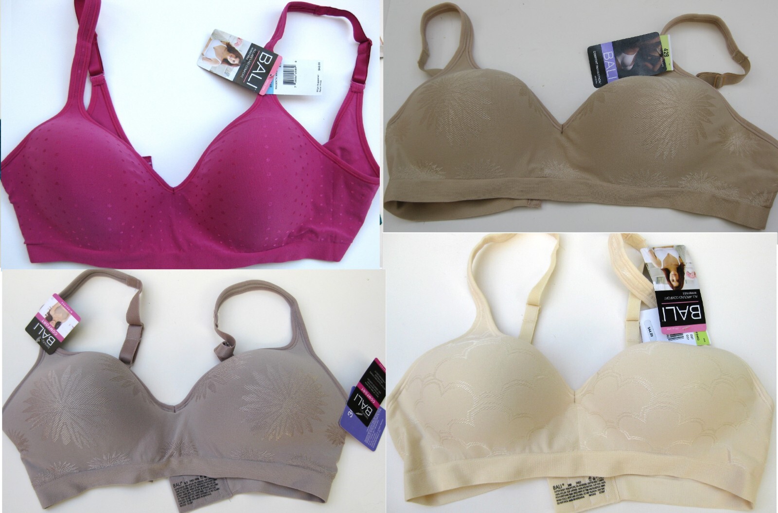 New Bali Comfort Revolution Wirefree Foam Bra 3463/B540 Pick 1 Band 34