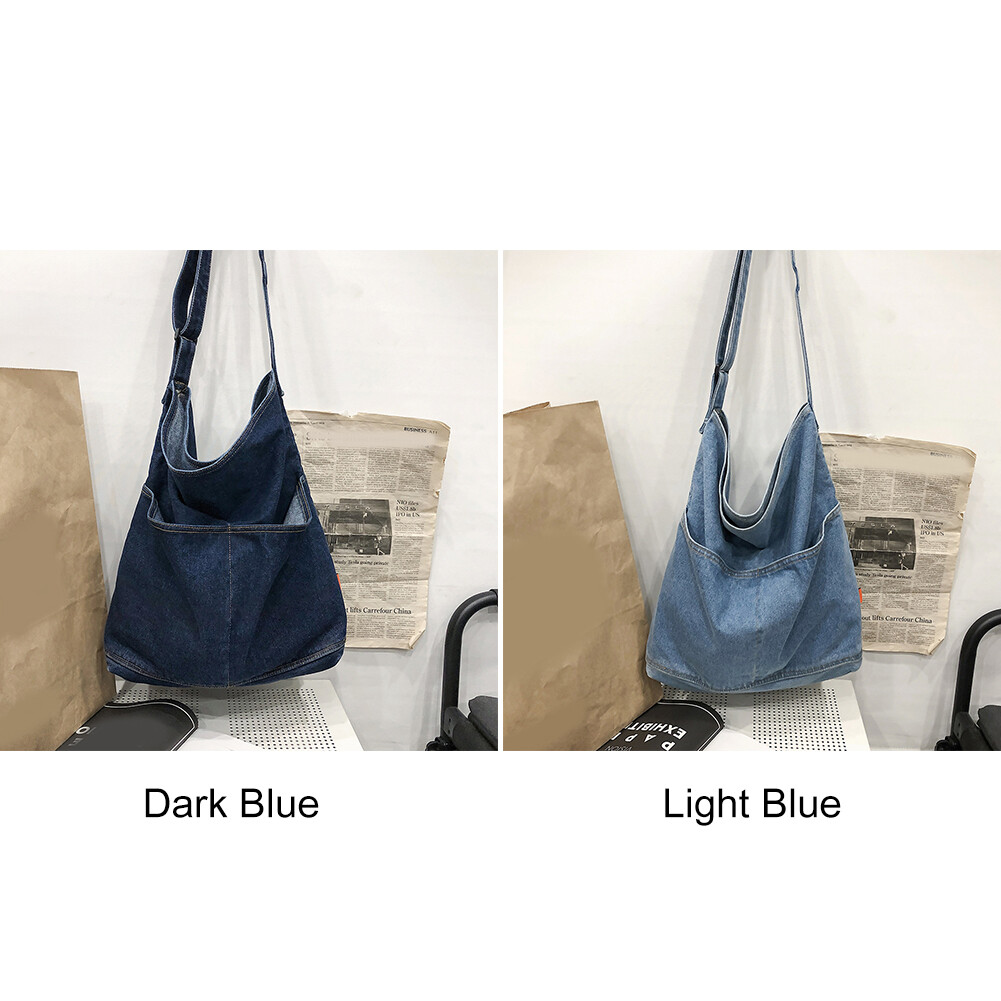 Crossbody Bags Large Capacity Shoulder Bag Denim Purse College Students Shopping eBay