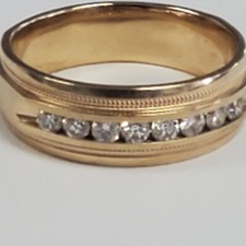 SOLID 14 K GOLD 0.50CT TW NATURAL DIAMONDS WEDDING BAND, SIZE 9