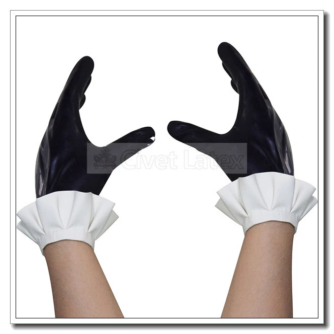 Latex Short Gloves Wrist Ruffles Gloves Colorful Sexy Customize 0.4mm G11
