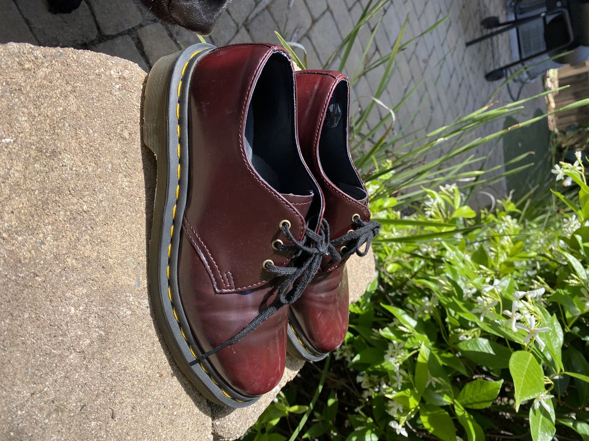 Doc Martens Vegan 1461 Oxford Shoes in Cherry Red [Pre-owned] | eBay
