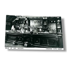 Postcard RPPC Bale of Hay Saloon Virginia City Montana D209