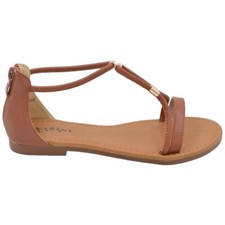 Sandalo gioiello basso donna cuoio raso terra treccia centrale oro chiusura retr