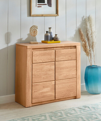 Sideboard Home affaire Burani Anrichte Kommode Eiche Teilmassiv B. 127cm
