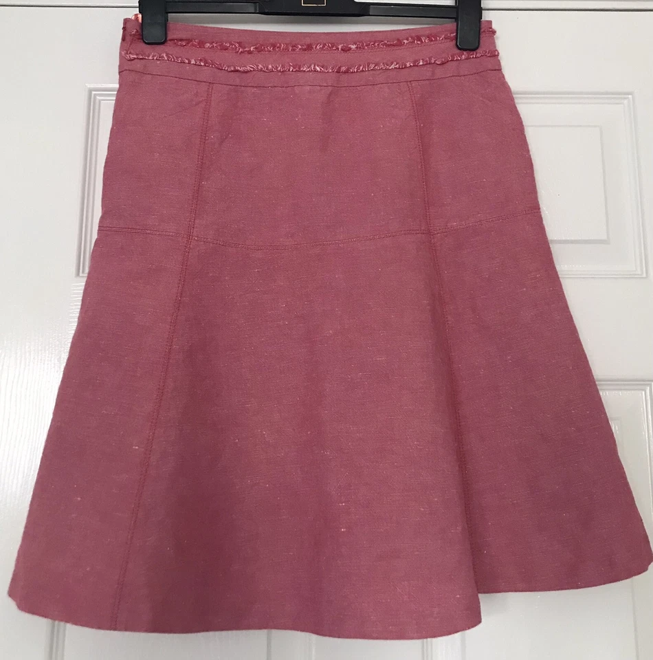 Falda de verano flippe de algodón y lino MEXX con bolsillos rosa talla 12 Foto 2 de 4