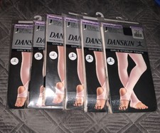 Danskin 249 Child's Size INT 6x-7 Black DuraSoft Nylon Stirrup Tights Lot Of 5