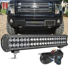 For Ford F150 09-14 Hidden Lower Bumper Grille 20" LED Work Light Bar & Wiring 