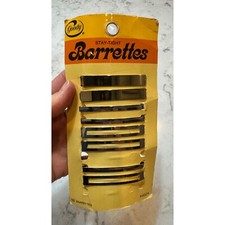 Vintage 1975 Goody Stay Tight Goldtone Barrette set - 8 barrettes total NEW