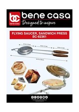 Bene Casa - Flying Saucer Sandwich Press with Heavy-duty Natural Wo... Fast Ship
