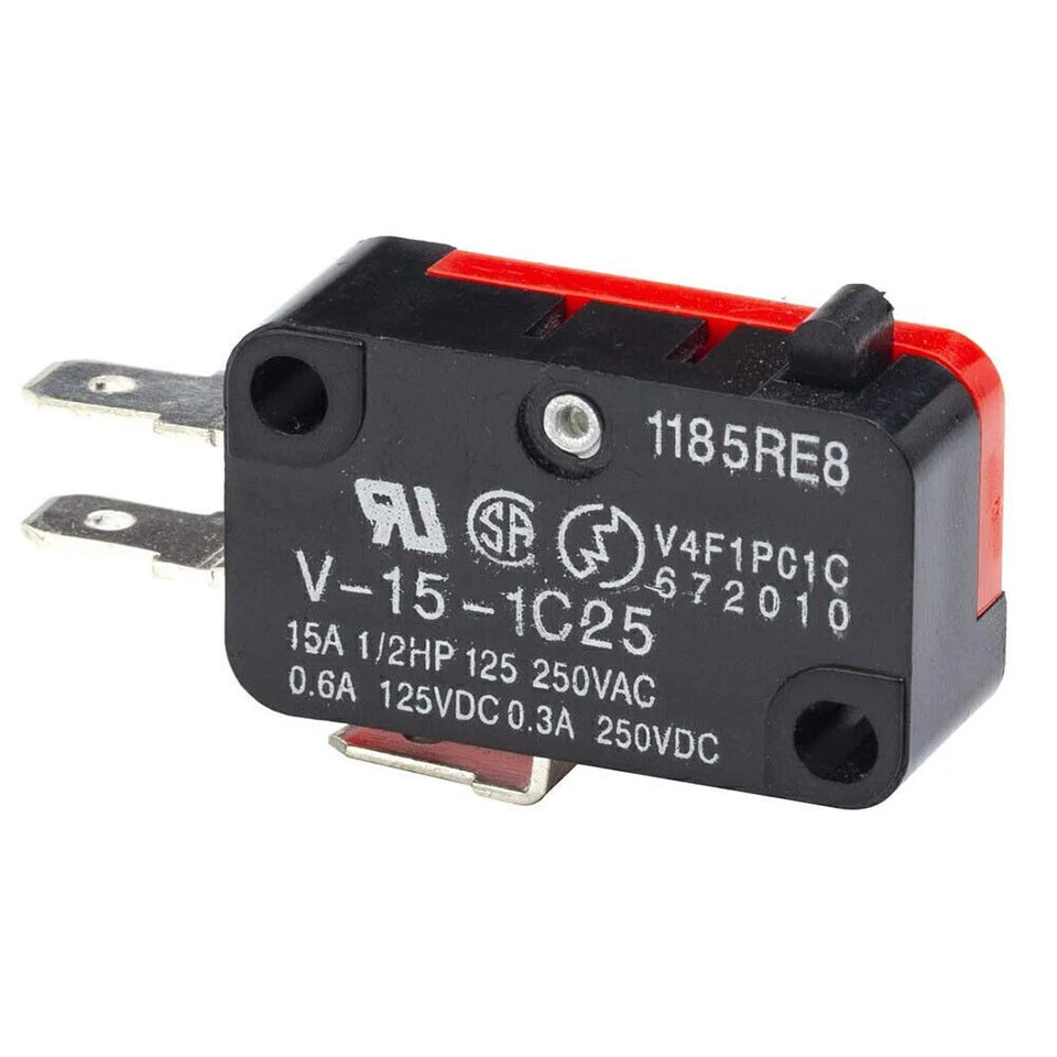 10-100PCS V-15-1C25 Micro Limit Switch SPDT Momentary Snap Button AC 250V 15A - Image 2 of 4