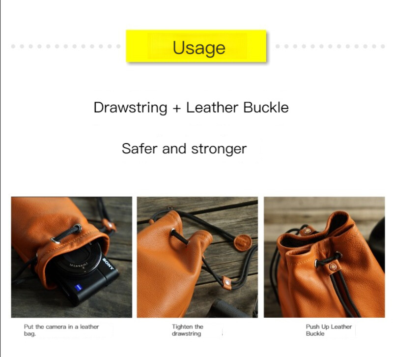 小物 B70 Yak Hide Leather Camera Protective Storage Bag For Fujifilm XS10