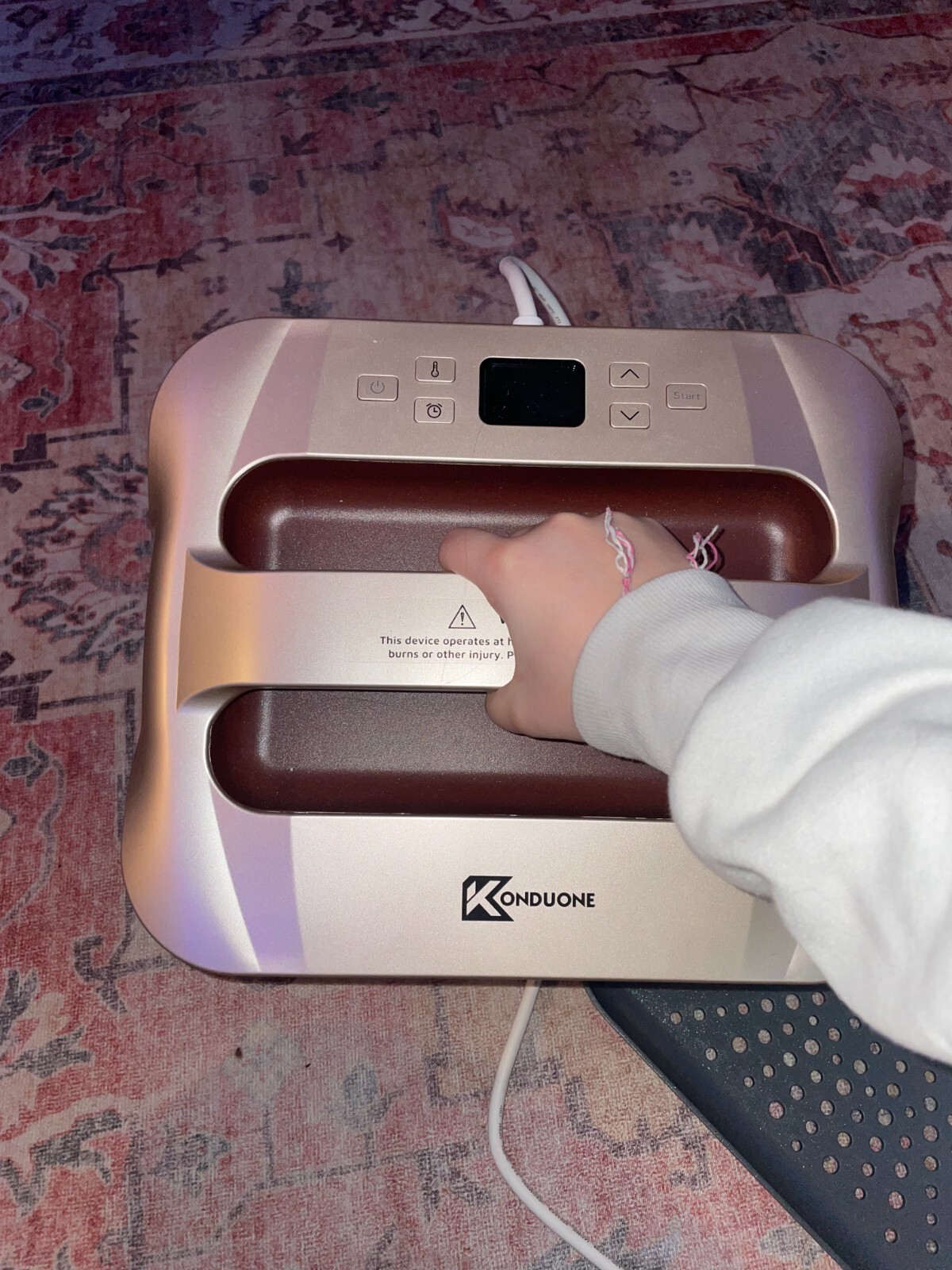 Konduone Portable Heat Sublimation Press Machine for TShirts Rose Gold