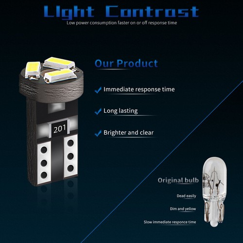 100Pcs T5 37 74 LED Lights Bulbs with Sockets Instrument Panel Cluster Dashboard - Picture 5 of 6