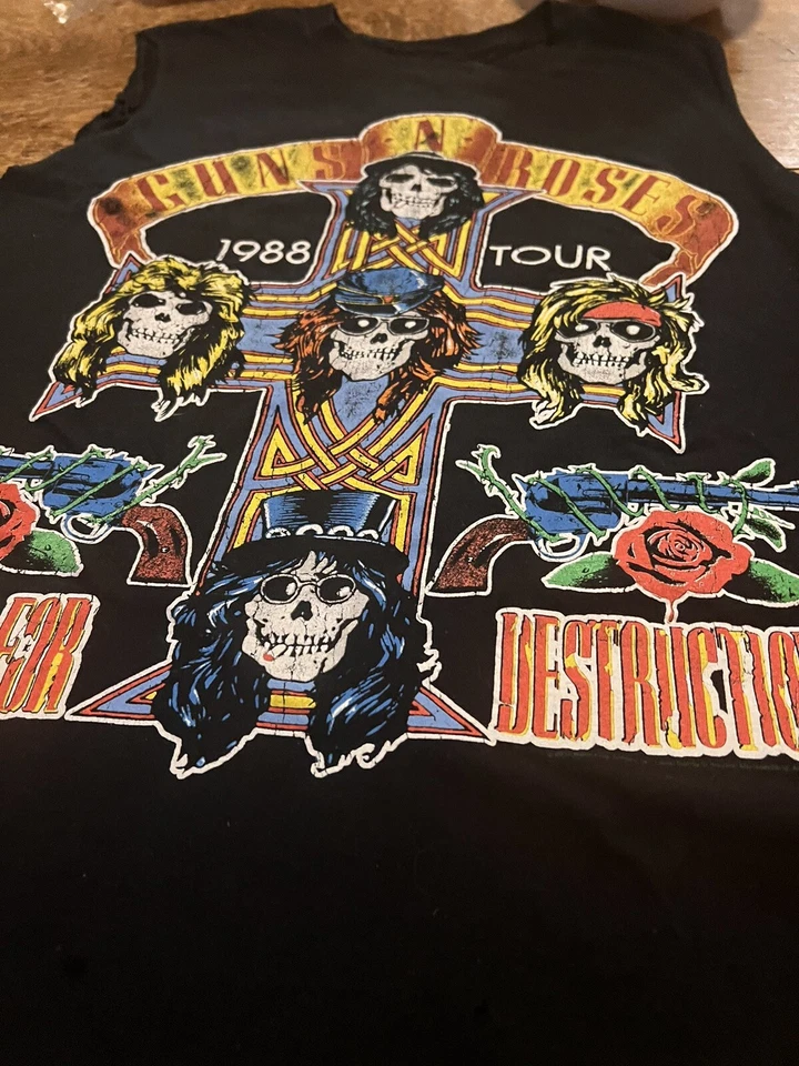 Vintage GUNS N' ROSES Tour T Shirt 1988 Original Appetite For Destruction  - Image 3 of 4