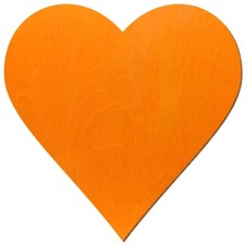 Holz Herz Orange beidseitig lackiert Deko Basteln 3-50cm