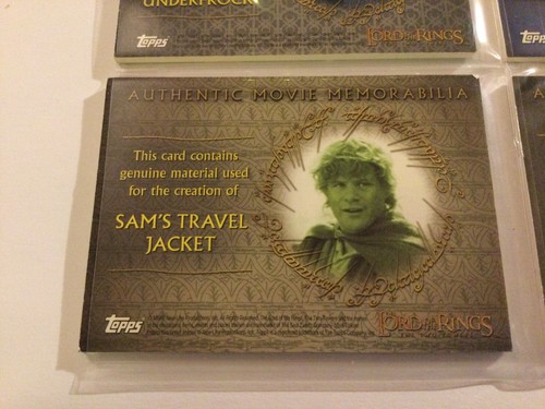 Topps- LOTR The two towers costume card- Sam’s Travel Jacket memorabilia card - Picture 7 of 7