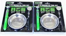 2 GRIP 3PC MAGNETIC PARTS TRAY TELESCOPING 5LB MAGNET INSPECTION MIRROR SETS