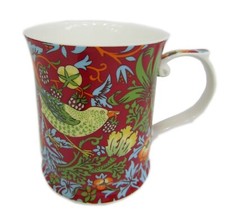 William Morris Coffee Mug in Gift Box - Strawberry Thief Red - Fine Bone China