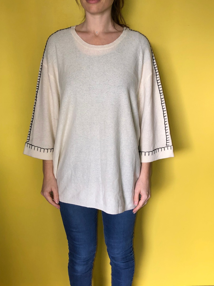 Pull Oversize En Cachemire Blanc Hôtel Particulier - Taille S - Comme Neuf