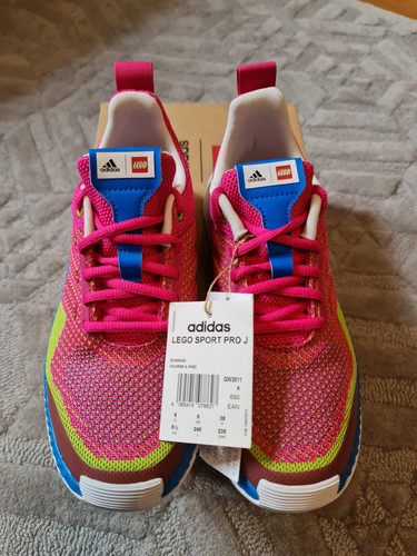 Adidas X LEGO Sport Pro J Running Shoes - Kids Size UK 5 Magenta Green Blue BNIB - 第 1/11 張圖片