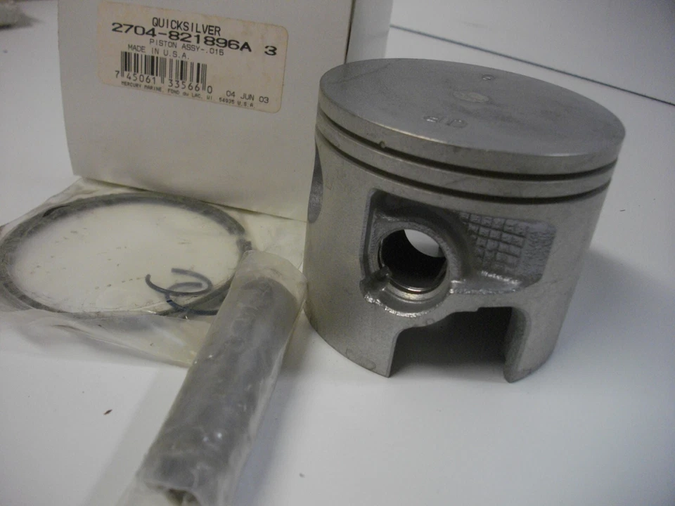 Mercury Marine Quicksilver 2704-821896A3 outboard piston assembly .015 O.S. OEM - Image 2 of 4